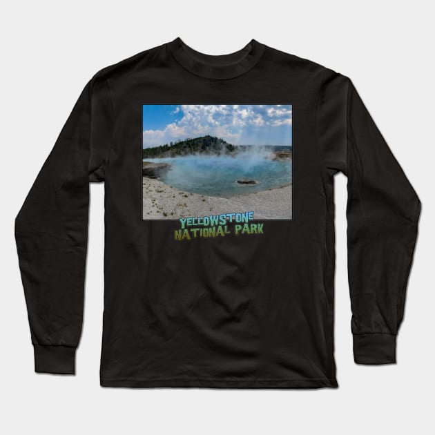 Yellowstone National Park - Excelsior Geyser Crater Long Sleeve T-Shirt by gorff